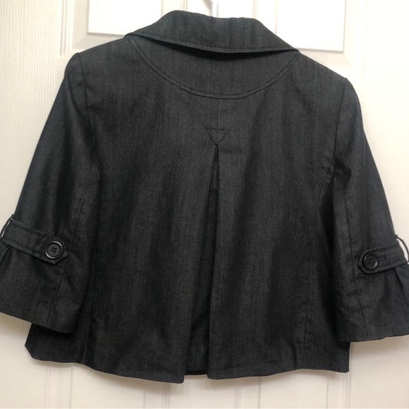 Loft Ann Taylor Black Double Breasted Button 3/4 Sleeve Blazer - Picture 2 of 5